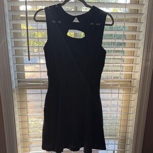 Navy Sleeveless Dress with Cutout neckline